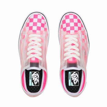 Damske Slip On Tenisky Vans Checkerboard ComfyCush Slip-Skool Ruzove/Biele VA43TQPHO